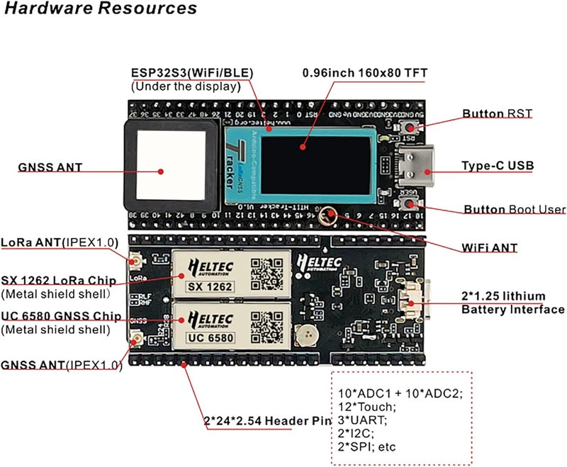 Heltec Automation Heltec ESP32 LoRa Meshtastic Asset Wireless Tracker Development Board with GPS and Wi-Fi - Image 5