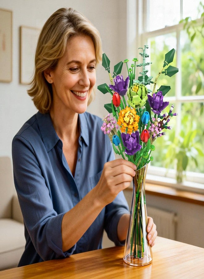 GEVINST Flowers Bouquet Building Set, Artificial Flowers Botanical Collection Kits for Home Decoration, Adults Women Teen Girls Ages 14+, Gifts for Birthdays Valentines Mother's Day - Image 2