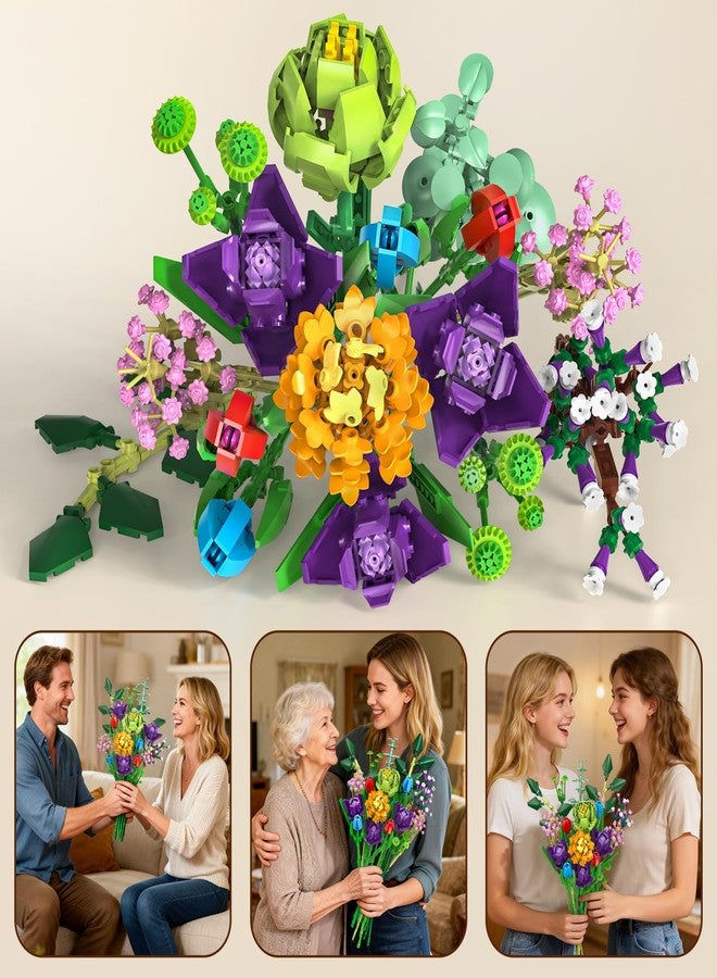 GEVINST Flowers Bouquet Building Set, Artificial Flowers Botanical Collection Kits for Home Decoration, Adults Women Teen Girls Ages 14+, Gifts for Birthdays Valentines Mother's Day - Image 5