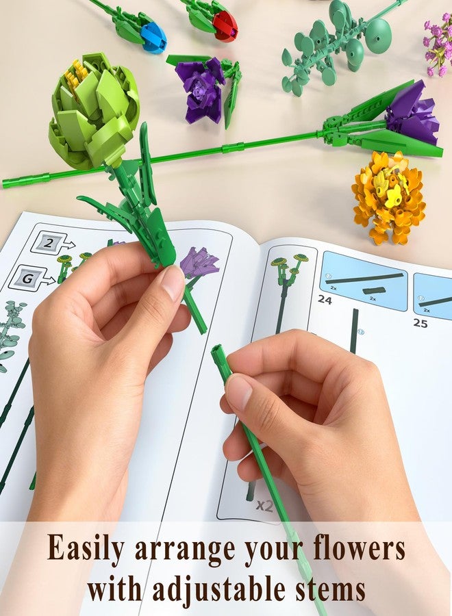 GEVINST Flowers Bouquet Building Set, Artificial Flowers Botanical Collection Kits for Home Decoration, Adults Women Teen Girls Ages 14+, Gifts for Birthdays Valentines Mother's Day - Image 4