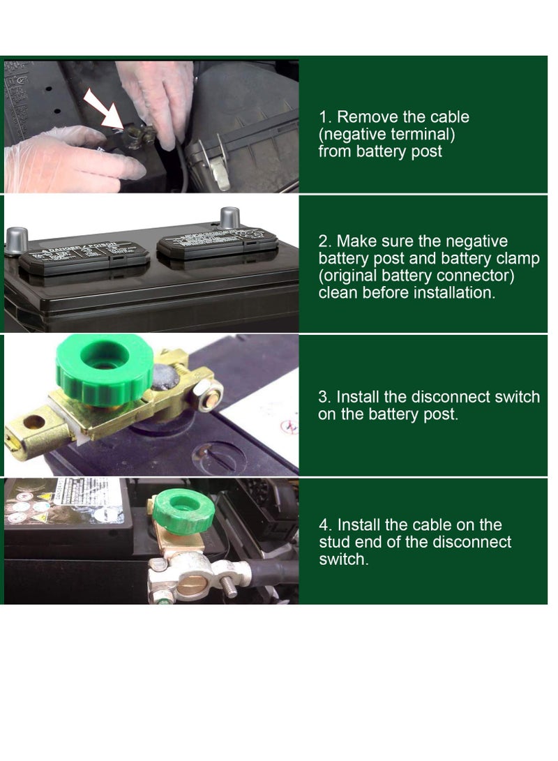 SOLARAE Cut/Shut Off Marine Battery Switch, Battery Quick Disconnect Switch Top Post Switch Cut/Shut Off Switch Battery Master Isolator Switch for Boat Car Truck RV Camper Tractor Vehicles, 2 Pack - Image 4