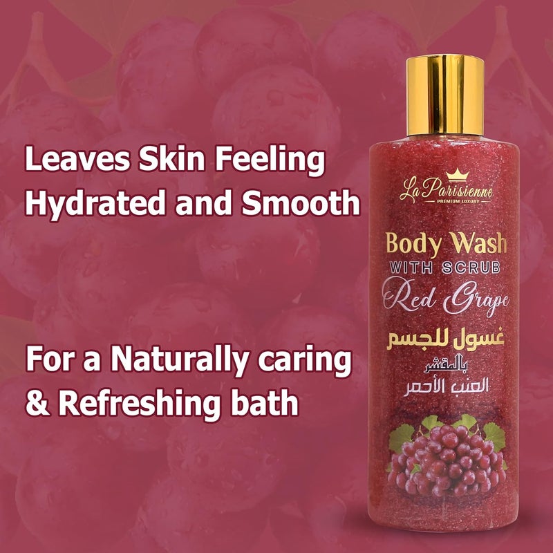 ECOLYTE+ La Parisienne Premium Body Wash with Scrub - Red Grape Scent, 500 ml - Image 5