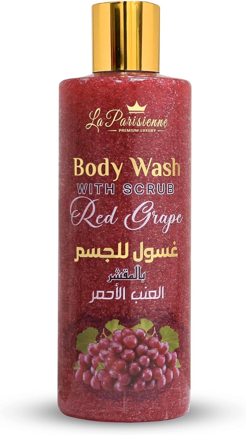 ECOLYTE+ La Parisienne Premium Body Wash with Scrub - Red Grape Scent, 500 ml - Image 1