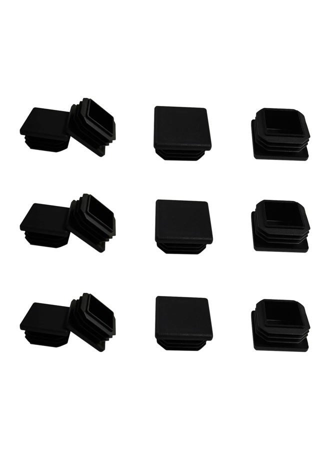ZYYC 12 Pack 1.25 Inch Square Plastic Plugs, Black, Square Tube End Caps, Non-Slip, Anti-Scratch, Plastic Grip - Image 1