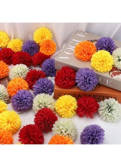 M&C Music Color 50Pcs 2.75'' Marigold Flowers Heads Bulk, Silk Marigold Artificial Flowers for Diwali Home Decor DIY Wreath Garland Craft Baby Shower Wedding Mexican Party Decoration Halloween New Year Decor（Mix-2）  - Image 5