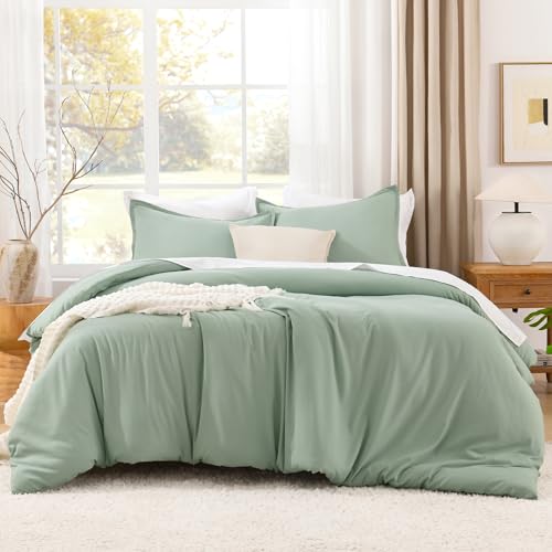 Litanika Twin XL Comforter Set Sage Green, 2 Pieces Comforter Sets Soft Down Alternative Comforter All Season Quilt Blanket (66x90In Comforter & 1 Pillowcase) - Image 4