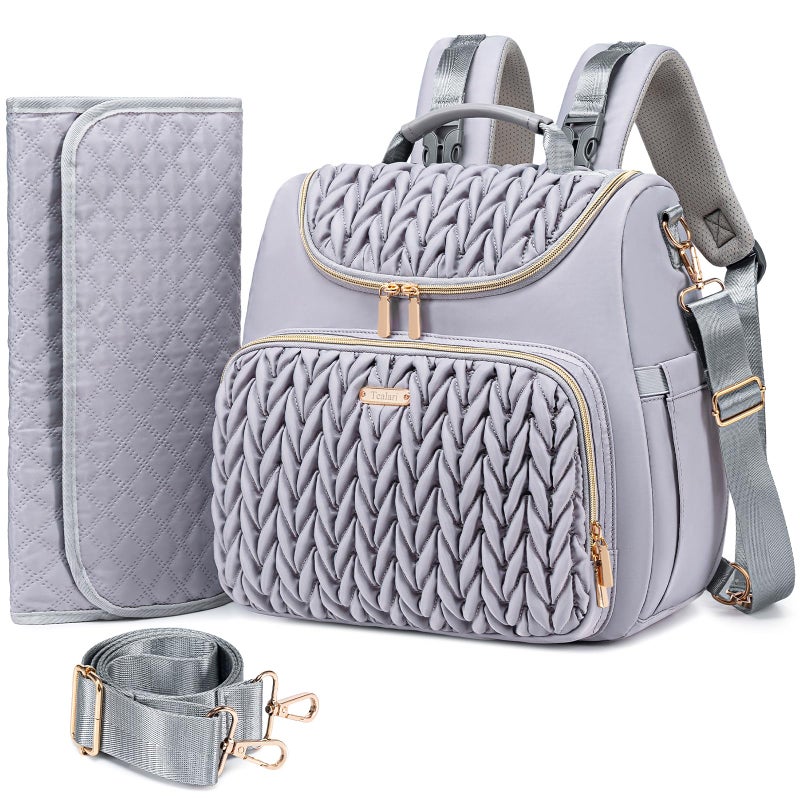 Tealari 4 in 1 Convertible Diaper Bag Backpack,Waterproof Baby Diaper Bag with Changing Pad,Converts into Baby Tote Bag,Diaper Backpack,Stroller Bag and Crossbody Diaper Bag - Image 1