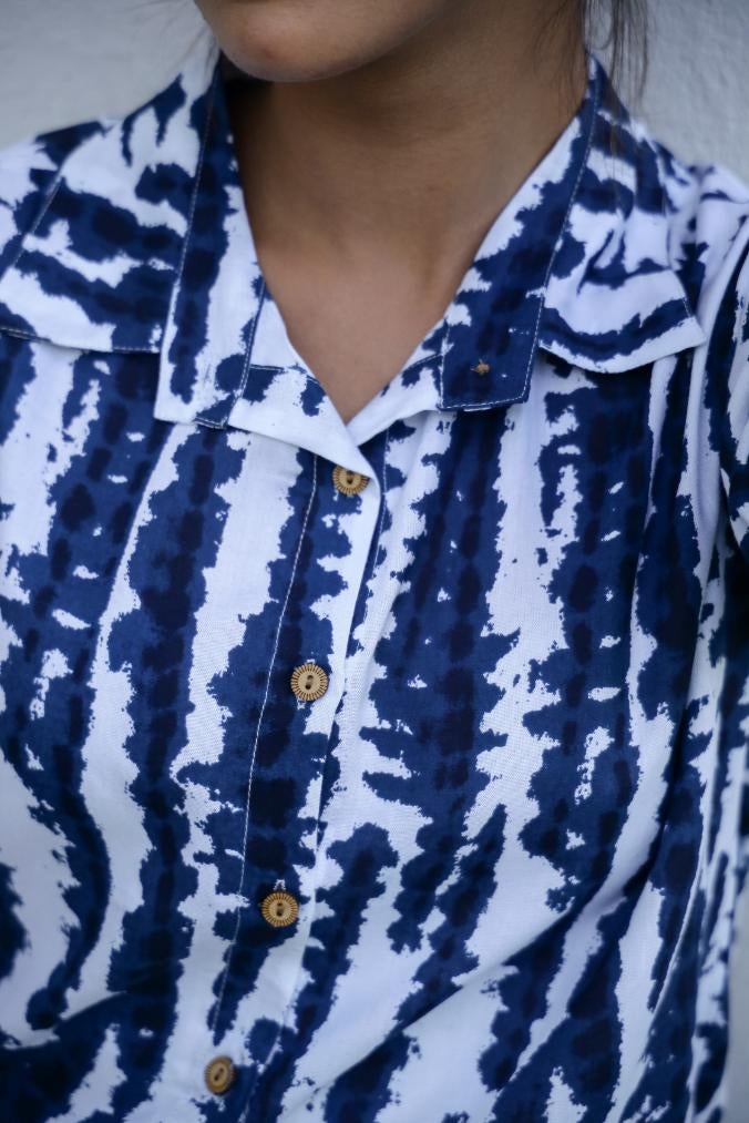 Label Flavia قميص كاجوال أزرق للنساء - Image 2