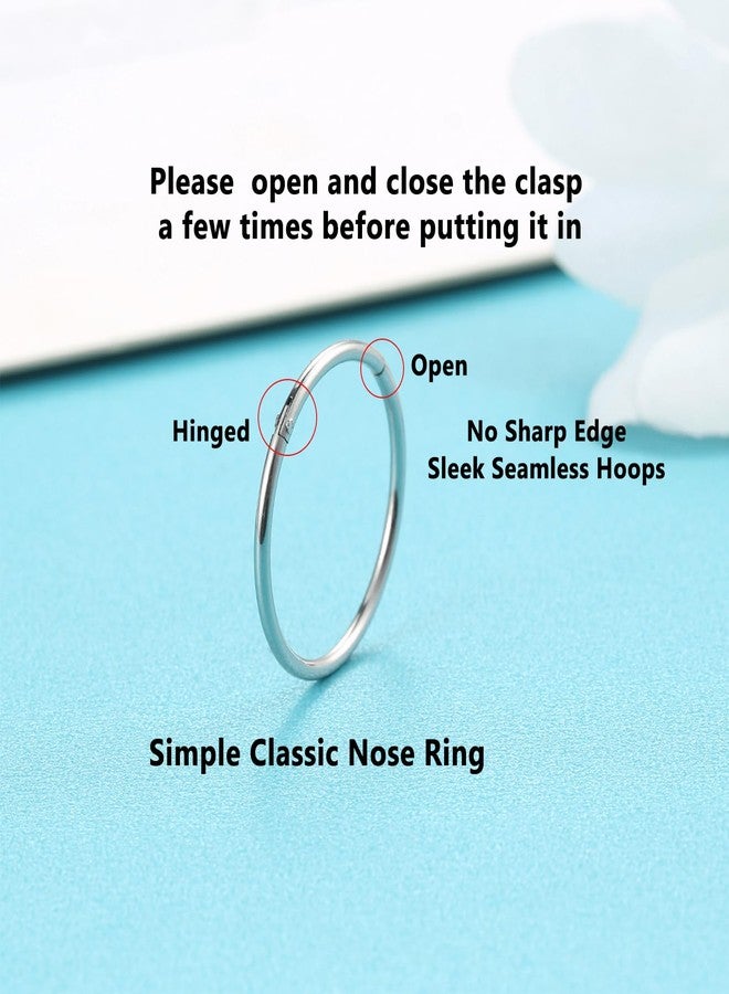Lantine 6Pcs 20g Nose Rings for Women Men 316L Surgical Steel Hinged Earring Hoops Rook Helix Cartilage Daith Tragus Earrings 6 mm 8mm 10mm Set - Image 4