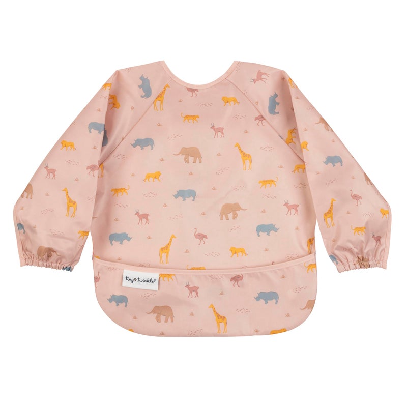 Tiny Twinkle Long Sleeve Bib for Babies & Toddlers | Waterproof Smock Bib for Eating | Machine Washable & Mess-Proof Feeding Essentials | Newborn Shower Gift (Petite Safari, 2-4Y) - Image 1