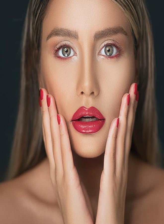 أظافر صناعية قابلة للضغط بتصميم قلب أحمر مربع الشكل، مناسبة لعيد الحب، قابلة لإعادة الاستخدام، مع لاصق، للنساء، 24 قطعة - Image 5