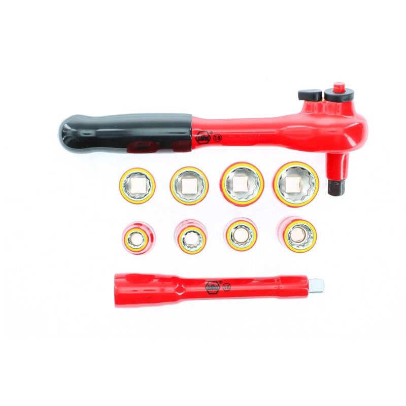 Wiha مجموعة مفاتيح صمولة ويها 31493 بجهد 1000 فولت 10 قطع مقاس 3/8 إنش - Image 2