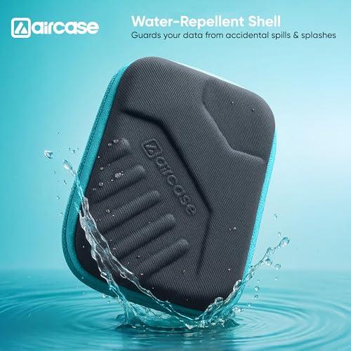 AirCase 2.5 Inch External Hard Drive Case with Shockproof EVA Hardshell & Soft Lining | Travel Organizer Pouch with Mesh Pocket, Zipper Closure for HDD/SSD, Earphones, Cable, Charger & Gadgets(Grey) - Image 3