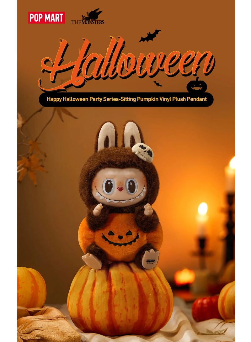Happy Halloween Party Series-Sitting Pumpkin Vinyl Plush Pendant- 1Pcs  - Image 2