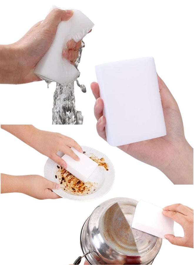 6 PC Magic Eraser Sponge Erases,Impossible Stains Sponge Erases,Multi-Functional Sponge,Long-Lasting Easy Cleaning Erases for Comfort and Effortless Shine - Image 1