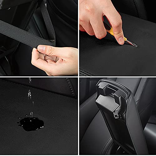 INTGET Car Center Console Cover for 2021 2022 Honda Accord 2018 2019 2020 Leather Armrest Cover Interior Middle Arm Rest Cover Dog Seat Protector for Honda Accord Interior Accessories (black stitches) - Image 4