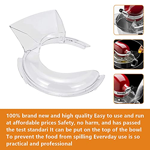 Pokin Pouring Shield for KitchenAid Tilt Head 4.5-5QT (Only) Stainless Steel Bowl Insert, KN1PS Transparent Splash Guard, Safety Pouring Shield Fits Kitchen Aid Standing Mixer Attachments & Accessories - Image 4