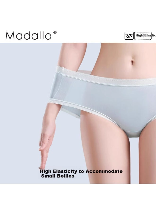Madallo 4-pack Women's Ice Silk Seamless Antibacterial Summer Thin Quick-dry Breathable Girl's Triangle Shorts Head M - Image 4