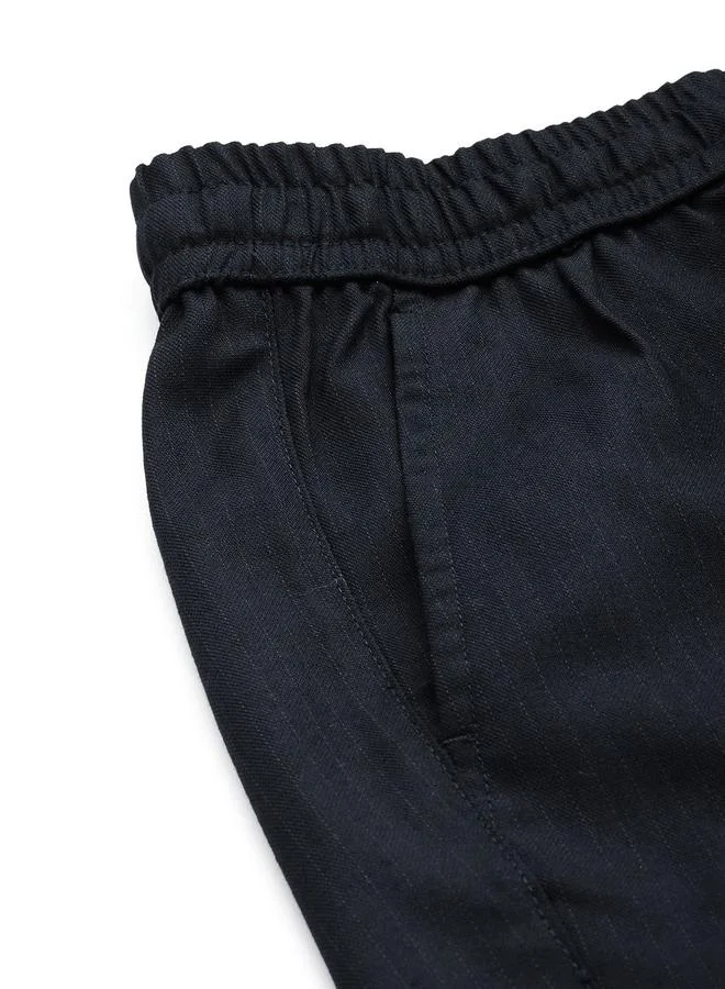 The Indian Garage Co The Indian Garage Co Men Navy Regular Fit Solid Trousers