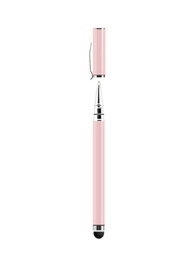 NIBEMINENT 2 In 1 Ball Point Capacitive Screen Stylus Touch Pen With Cover Pink  - Image 1
