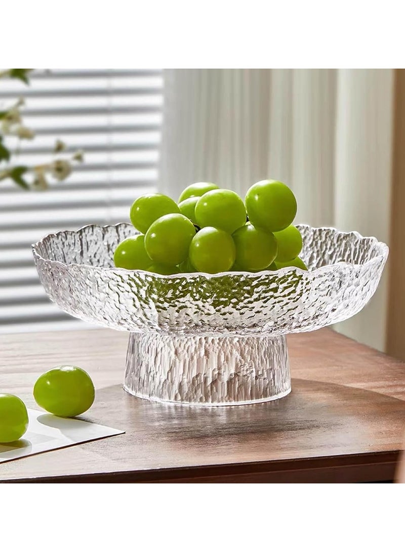 زجاج الفاكهة وعاء الفاكهة سلة للمطبخ العداد واضح سلطة وعاء الرأس الزخرفي للطاولة ديكور خدمة وعاء للفواكهة وجبات خفيفة الحلوى - Image 1