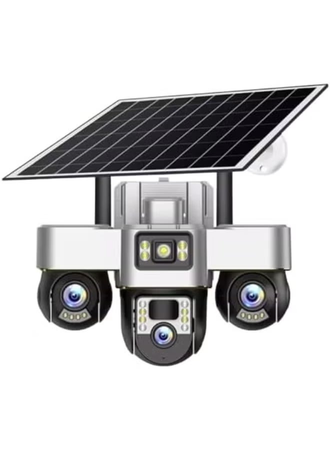 TIGER “V380 Pro 4G Solar Security Camera – Wireless Outdoor PTZ Surveillance with Triple Lens, 360° Rotation, Night Vision, AI Motion Detection, Mobile App Monitoring, IP66 Waterproof, Solar Rechargeable Battery – Ideal for Home, Garden, Office, and Commercial Security.” - Image 3
