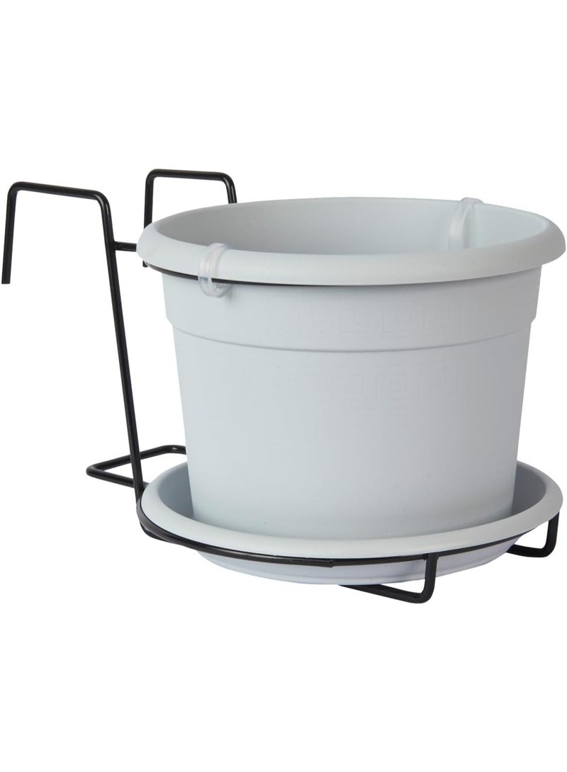 أيدل وعاء زهور معلق مثالي 20 سم - معلق إترسكو - وعاء بلاستيكي سعة 3.2 لتر مع خطاف للبلكونة والحديقة والنباتات الداخلية والخارجية - سلة معلقة زخرفية متينة - مصنوعة في إيطاليا - من إنتاج إيديل - Image 1