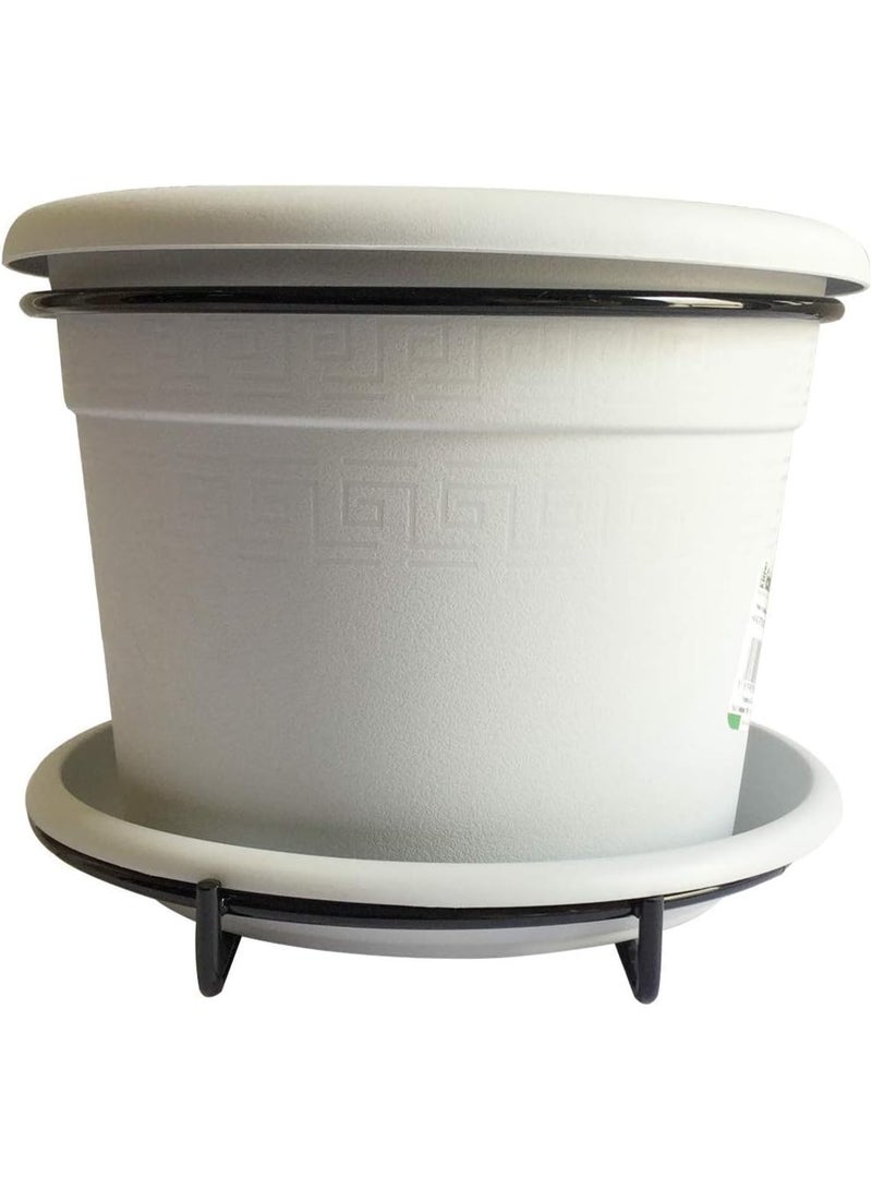 أيدل وعاء زهور معلق مثالي 20 سم - معلق إترسكو - وعاء بلاستيكي سعة 3.2 لتر مع خطاف للبلكونة والحديقة والنباتات الداخلية والخارجية - سلة معلقة زخرفية متينة - مصنوعة في إيطاليا - من إنتاج إيديل - Image 5