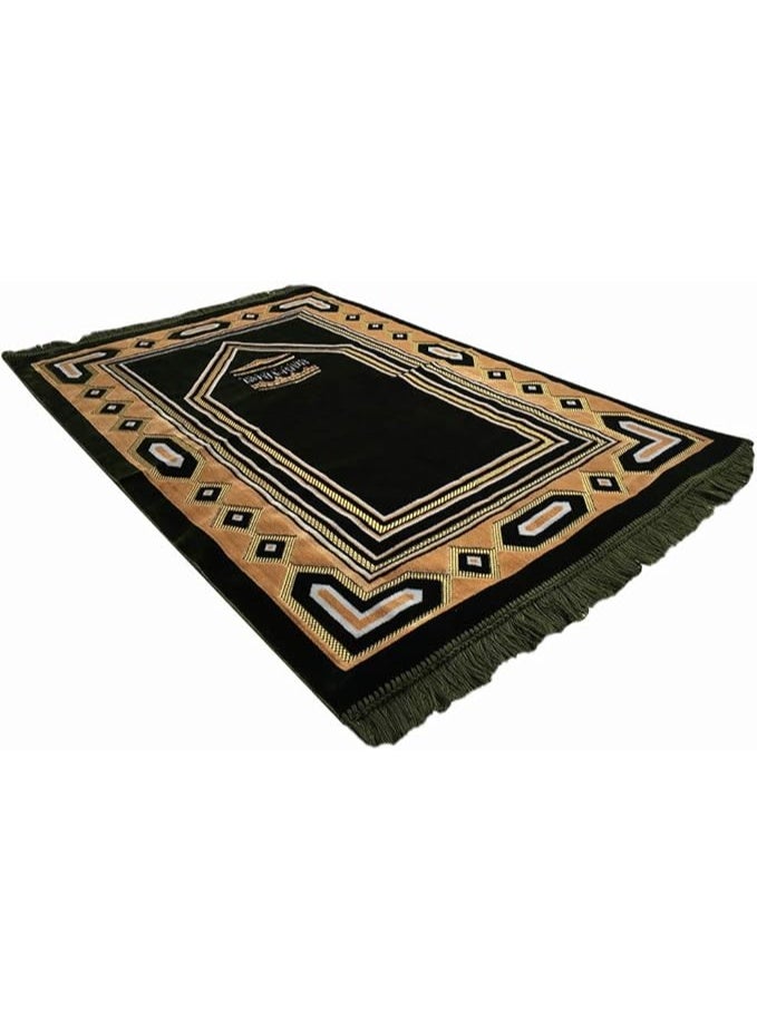 سجادة صلاة بتصميم هندسي وحواف مزينة بالشرابات - Image 2