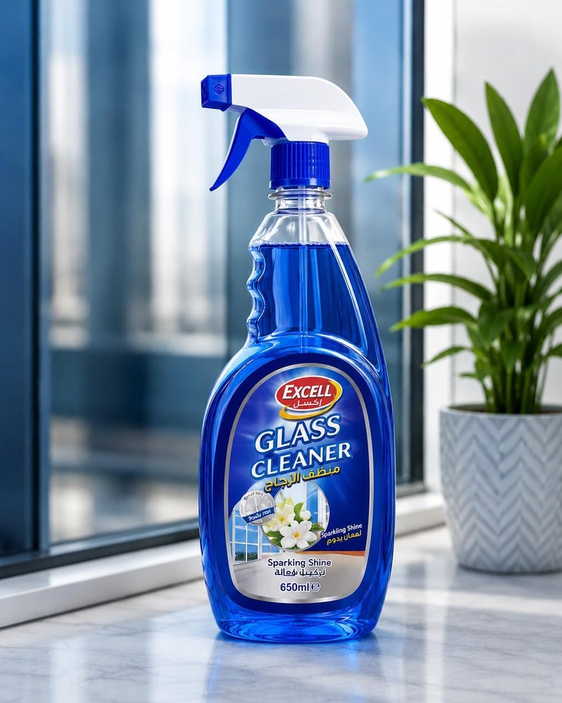 Servewell EXCELL Glass Cleaner 650ml - Powerful Stain Removal with Fresh Lemon Fragrance - Image 1