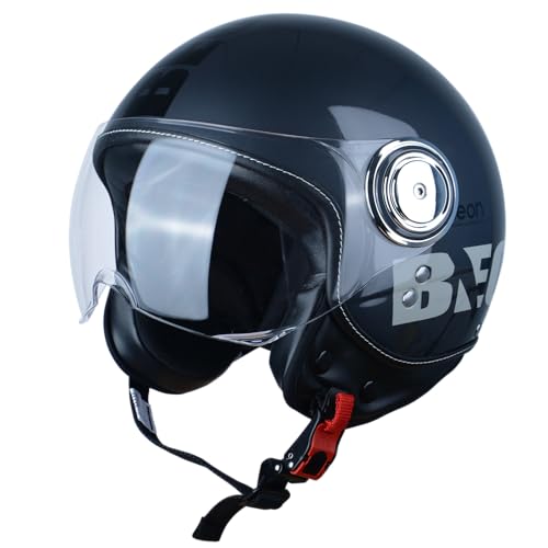 BEON 34 Open Face Motorcycle Helmet for AdultsDOT Approved Moped Half Vespa Retro Helmet with AntiScratch Visor for Men and Women Model B01 - Image 1