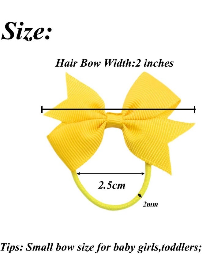 CÉLLOT Baby Hair Ties with Bows, 50pcs 2inch Baby Hair Bows Durable Rubber Bands Ponytail Holders Toddler Essential Hair Accessories for Infants Baby Girls in Pairs - Image 3