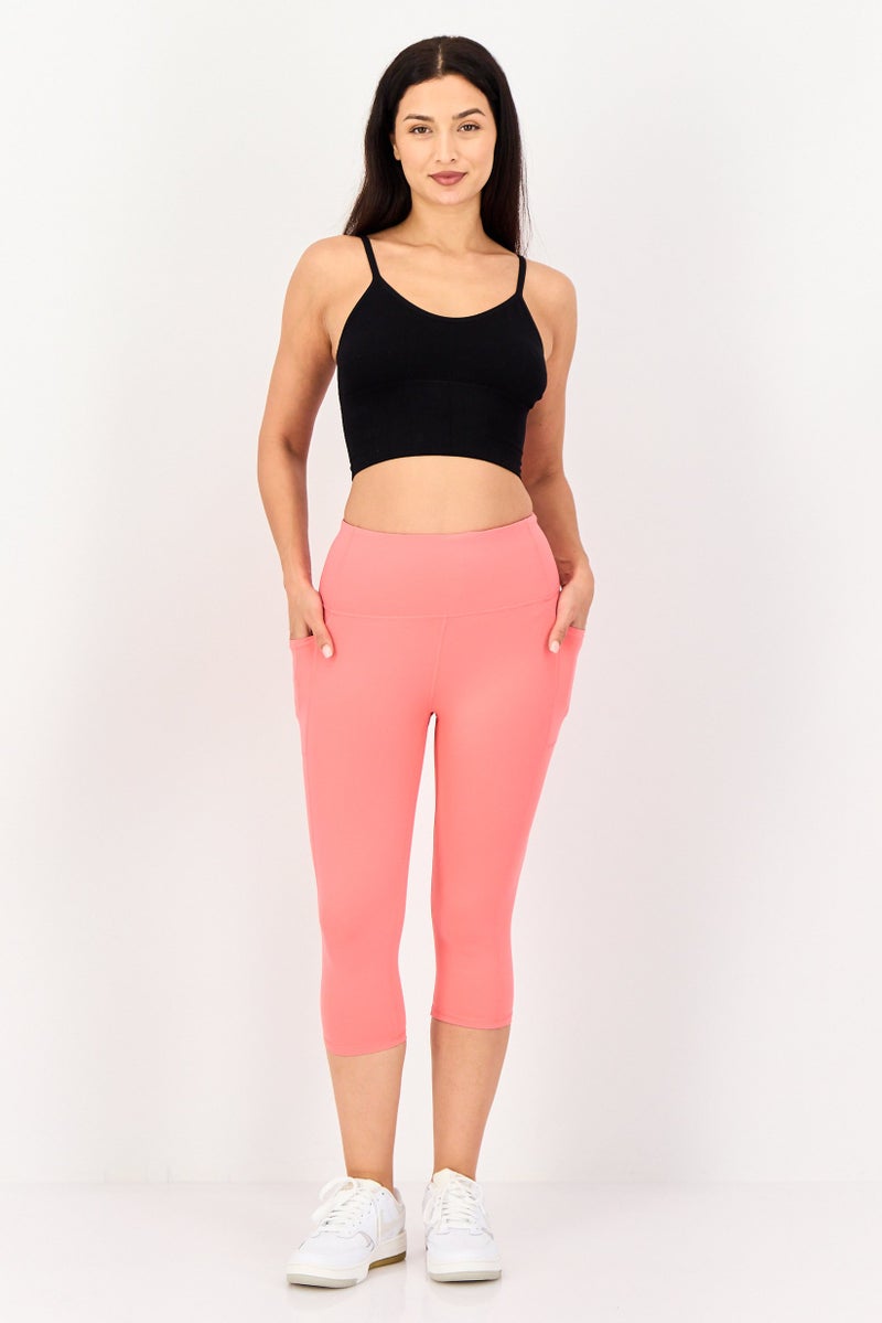 SKECHERS Women Sportswear Fit Running Capri Leggings, Coral - Image 4