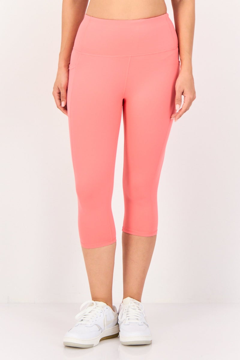 SKECHERS Women Sportswear Fit Running Capri Leggings, Coral - Image 1