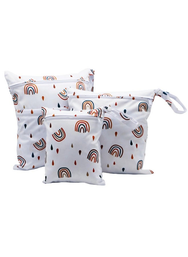 Asenappy 3pcs Cloth Diaper Wet Dry Bags Waterproof Reusable with Two Zippered Pockets Travel Beach Pool Daycare Soiled Baby Items Yoga Gym Bag for Swimsuits or Wet Clothes (rainbow) - Image 1