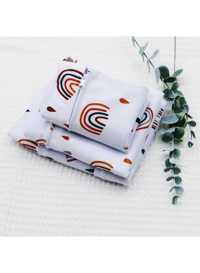 Asenappy 3pcs Cloth Diaper Wet Dry Bags Waterproof Reusable with Two Zippered Pockets Travel Beach Pool Daycare Soiled Baby Items Yoga Gym Bag for Swimsuits or Wet Clothes (rainbow) - Image 3