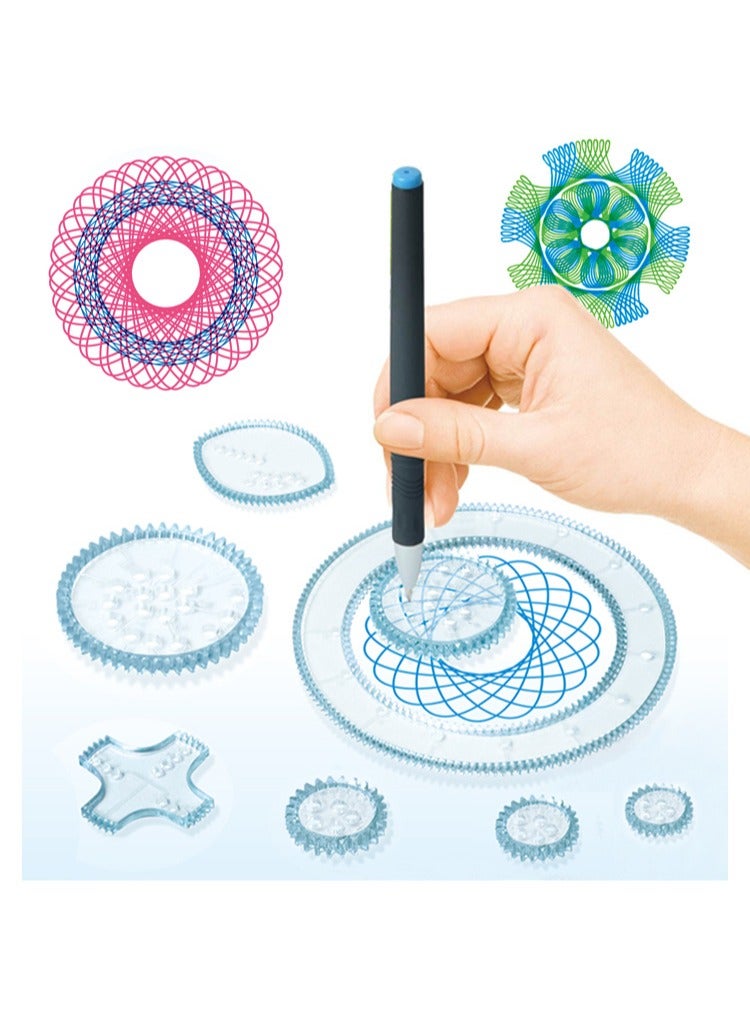 BLOOMING TIME 22Pcs Geometric Ruler DIY Creative Design Set ,Child Spiral Art Craft Creation Education Drawing Stationery Set  - Image 2
