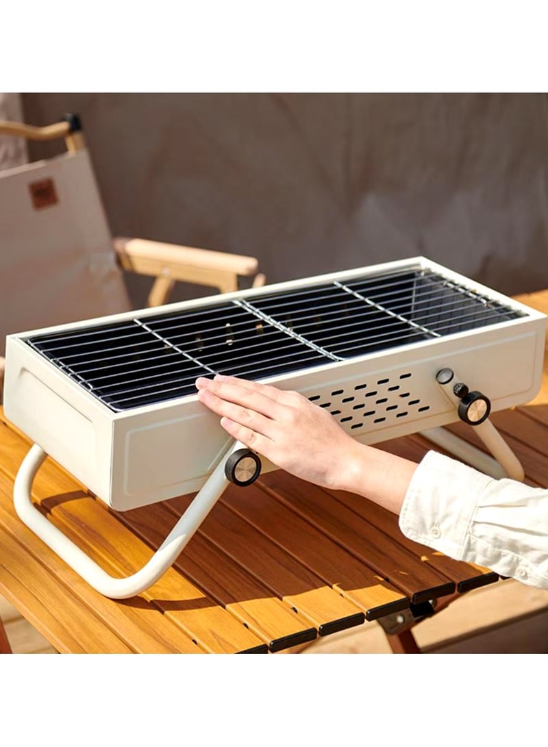 DubaiGallery شواية باربكيو كبيرة محمولة للناس للشواء بالفحم في الهواء الطلق للتخييم والنزهات، موقد شواية فحم قابل للطي - Image 2