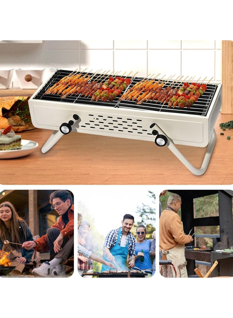 DubaiGallery شواية باربكيو كبيرة محمولة للناس للشواء بالفحم في الهواء الطلق للتخييم والنزهات، موقد شواية فحم قابل للطي - Image 3