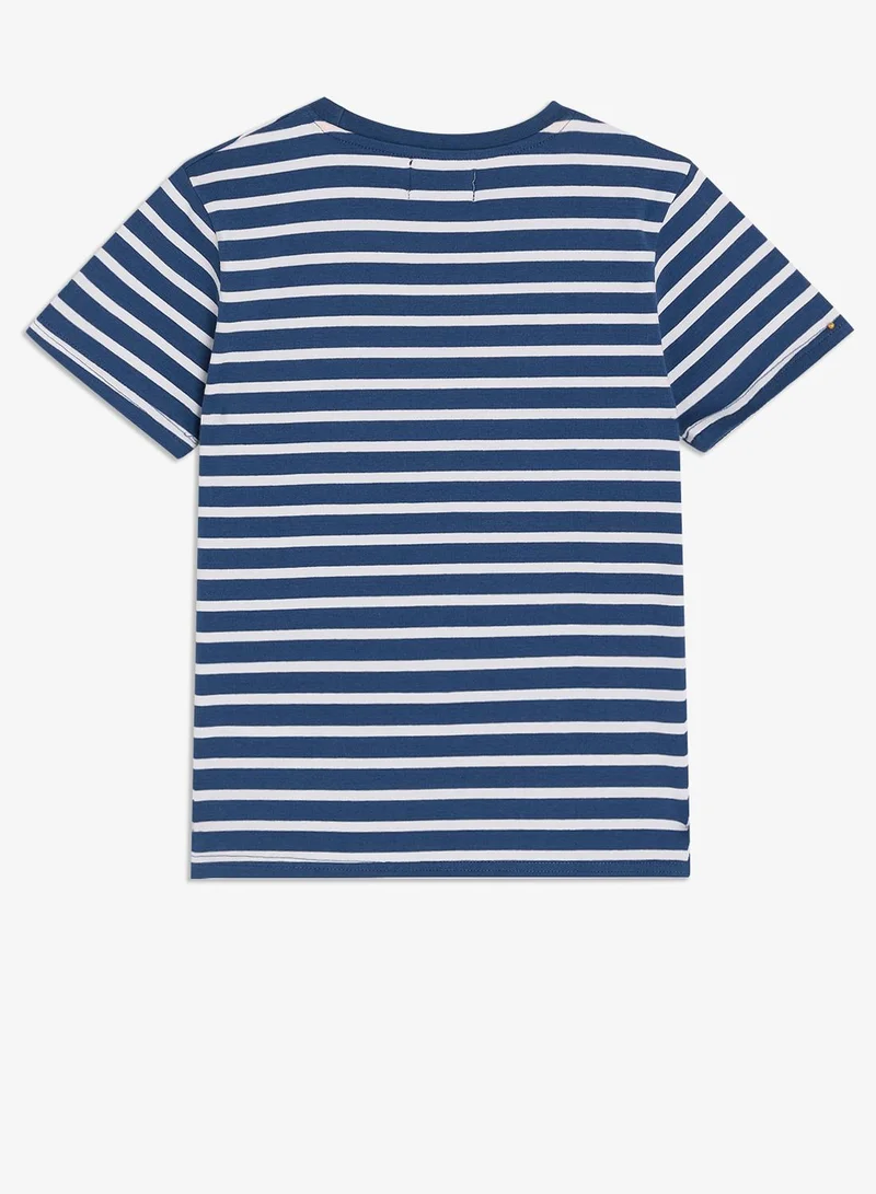 Pinata  Giraffe Car Embroidered Stripe Cotton Tshirt for Men | Best Price UAE