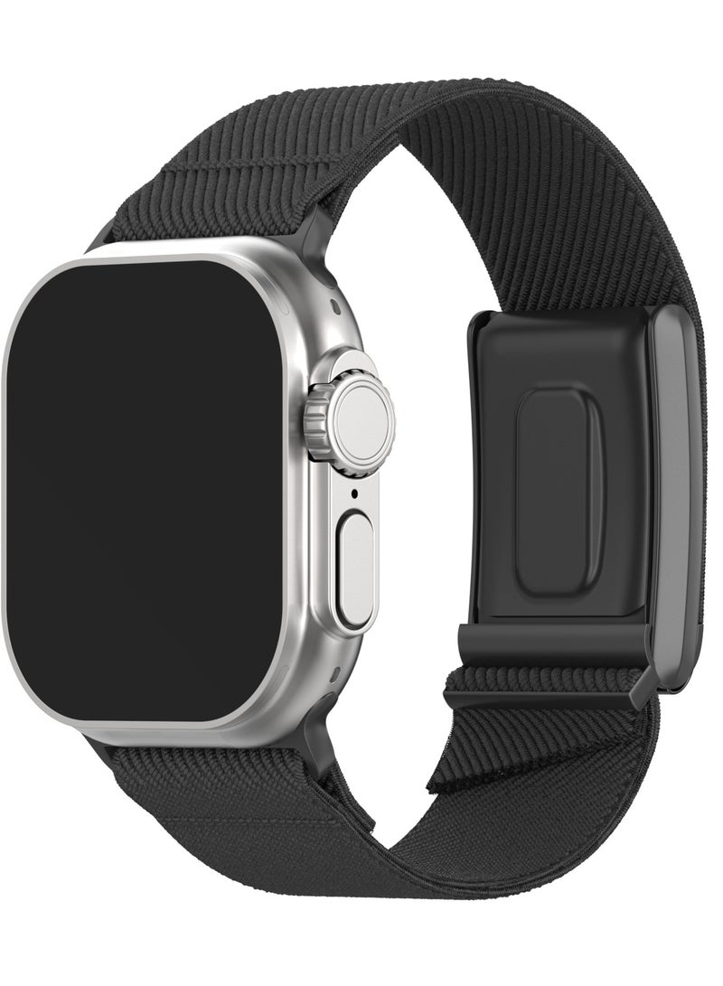 تمبو سوار رياضي من النايلون متوافق مع ساعة أبل و هوب 4.0 ، سوار ساعة هجين - سوار رياضي قابل للتعديل من القماش مقاوم للرائحة وجيد التهوية لـ هوب 4.0 و أي وتش 49 مم و46 مم و 45 مم و 44 مم و 42 مم - Image 1