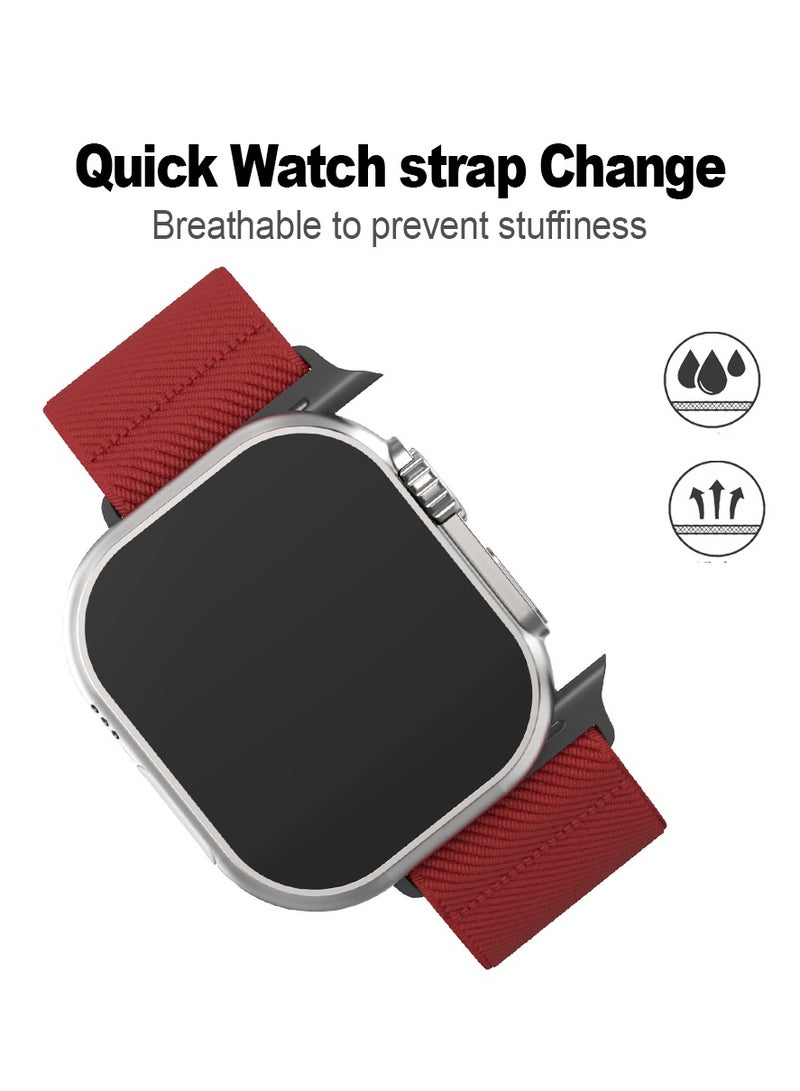 تمبو سوار رياضي من النايلون متوافق مع ساعة أبل و هوب 4.0 ، سوار ساعة هجين - سوار رياضي قابل للتعديل من القماش مقاوم للرائحة وجيد التهوية لـ هوب 4.0 و أي وتش 49 مم و46 مم و 45 مم و 44 مم و 42 مم - Image 4