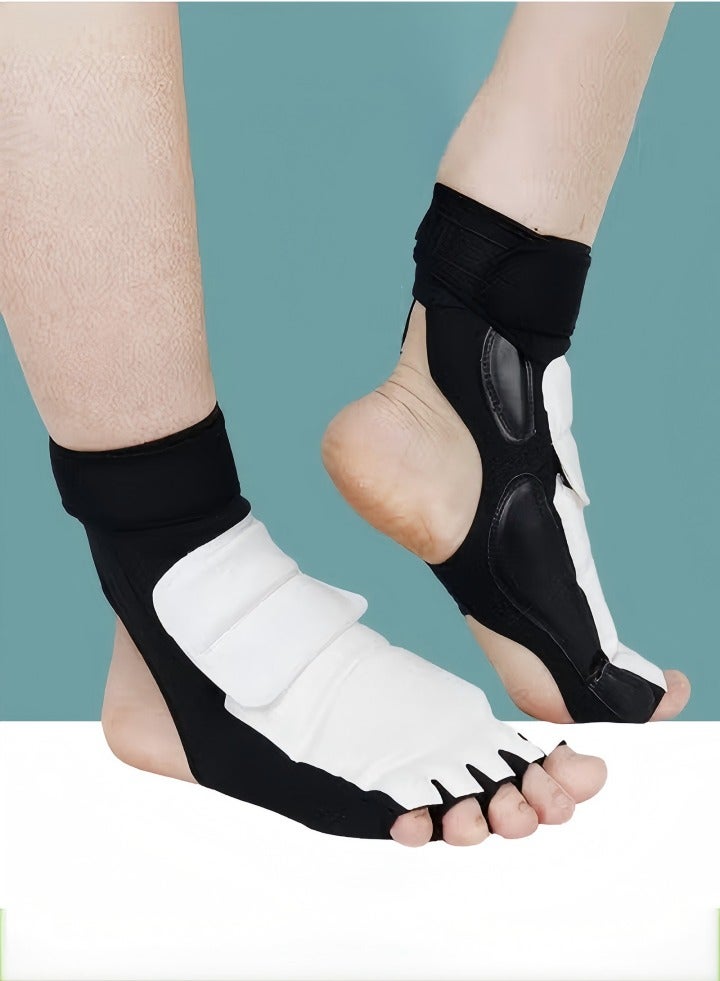 DUNISO حماية القدم للتايكوندو معدات الحماية الكاراتيه مع واقيات الساق للقدم لتدريب القتال MMA UFC فنون القتال التدريب القتالي كونغ فو كيك بوكسينغ، معدات حماية القدم TKD للرجال والنساء والأطفال (حجم صغير) - Image 1