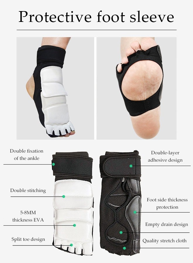 DUNISO حماية القدم للتايكوندو معدات الحماية الكاراتيه مع واقيات الساق للقدم لتدريب القتال MMA UFC فنون القتال التدريب القتالي كونغ فو كيك بوكسينغ، معدات حماية القدم TKD للرجال والنساء والأطفال (حجم صغير) - Image 5