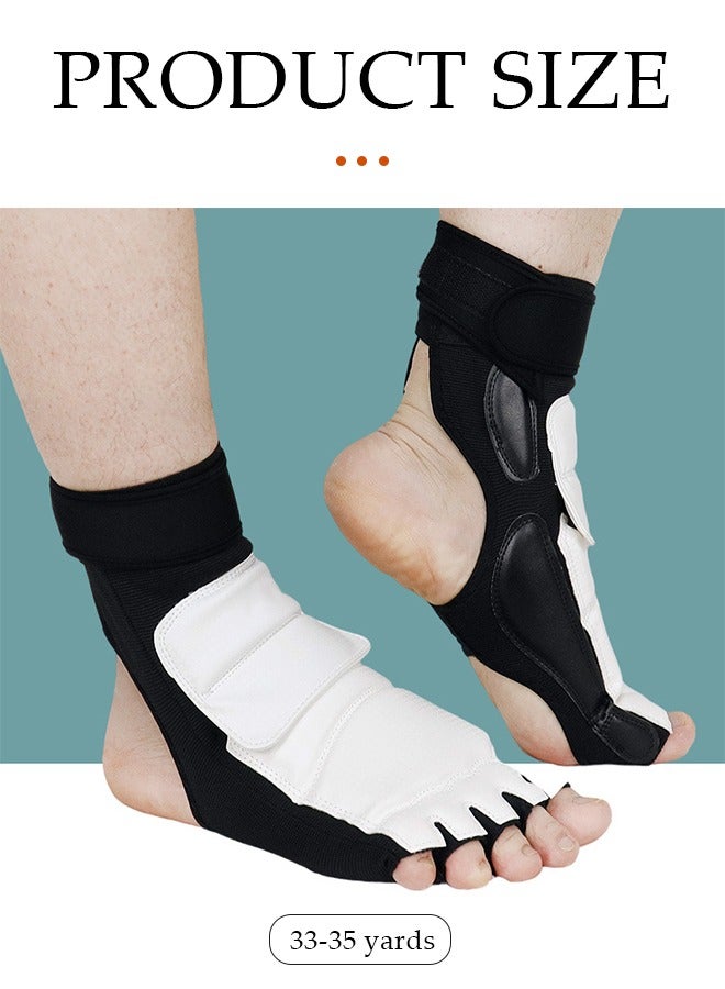 DUNISO حماية القدم للتايكوندو معدات الحماية الكاراتيه مع واقيات الساق للقدم لتدريب القتال MMA UFC فنون القتال التدريب القتالي كونغ فو كيك بوكسينغ، معدات حماية القدم TKD للرجال والنساء والأطفال (حجم صغير) - Image 2