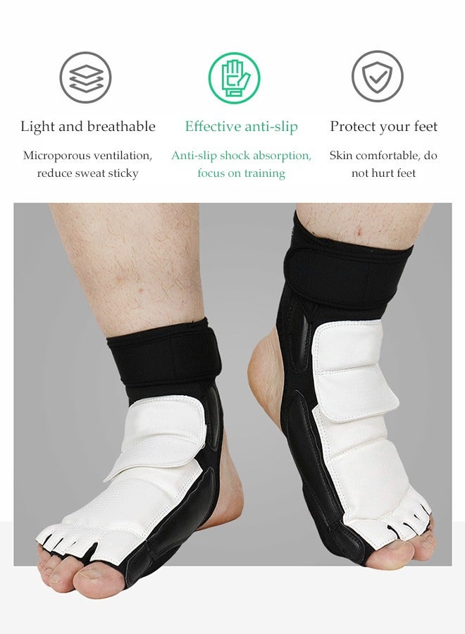 DUNISO حماية القدم للتايكوندو معدات الحماية الكاراتيه مع واقيات الساق للقدم لتدريب القتال MMA UFC فنون القتال التدريب القتالي كونغ فو كيك بوكسينغ، معدات حماية القدم TKD للرجال والنساء والأطفال (حجم صغير) - Image 3