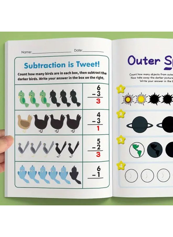 64 Pages Math Addition Subtraction Workbook Within 10 Grid Fill Game Daily Practice Christmas Gift - Image 4