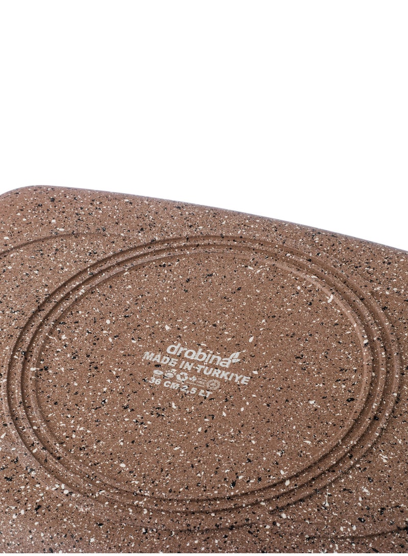 drobina Double grill and Turkish granite pan, brown color  - Image 4