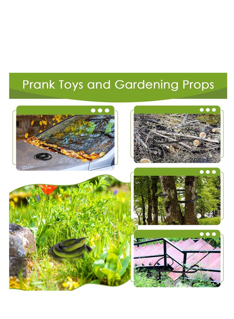 SYOSI قطعتان من ثعبان المامبا المطاطي الواقعي المزيف لإبعاد الطيور لعبة للحدائق زينة للمزاح ١٣٢ سم أزرق وسوداء - Image 2