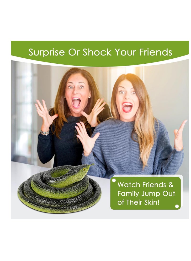 SYOSI قطعتان من ثعبان المامبا المطاطي الواقعي المزيف لإبعاد الطيور لعبة للحدائق زينة للمزاح ١٣٢ سم أزرق وسوداء - Image 3